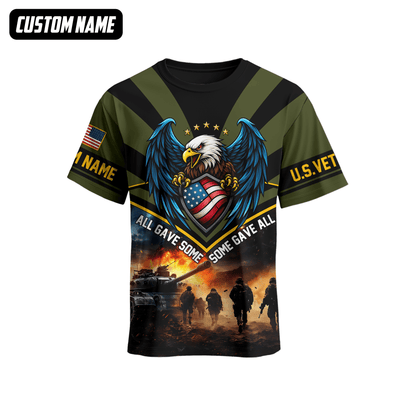U.S. Veteran Hoodie – All Gave Some Some Gave All, Eagle with Flag Shield Zip Up