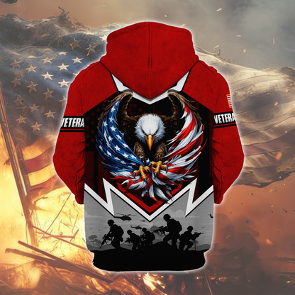 U.S. Veteran Eagle Zip Hoodie | Patriotic Gift
