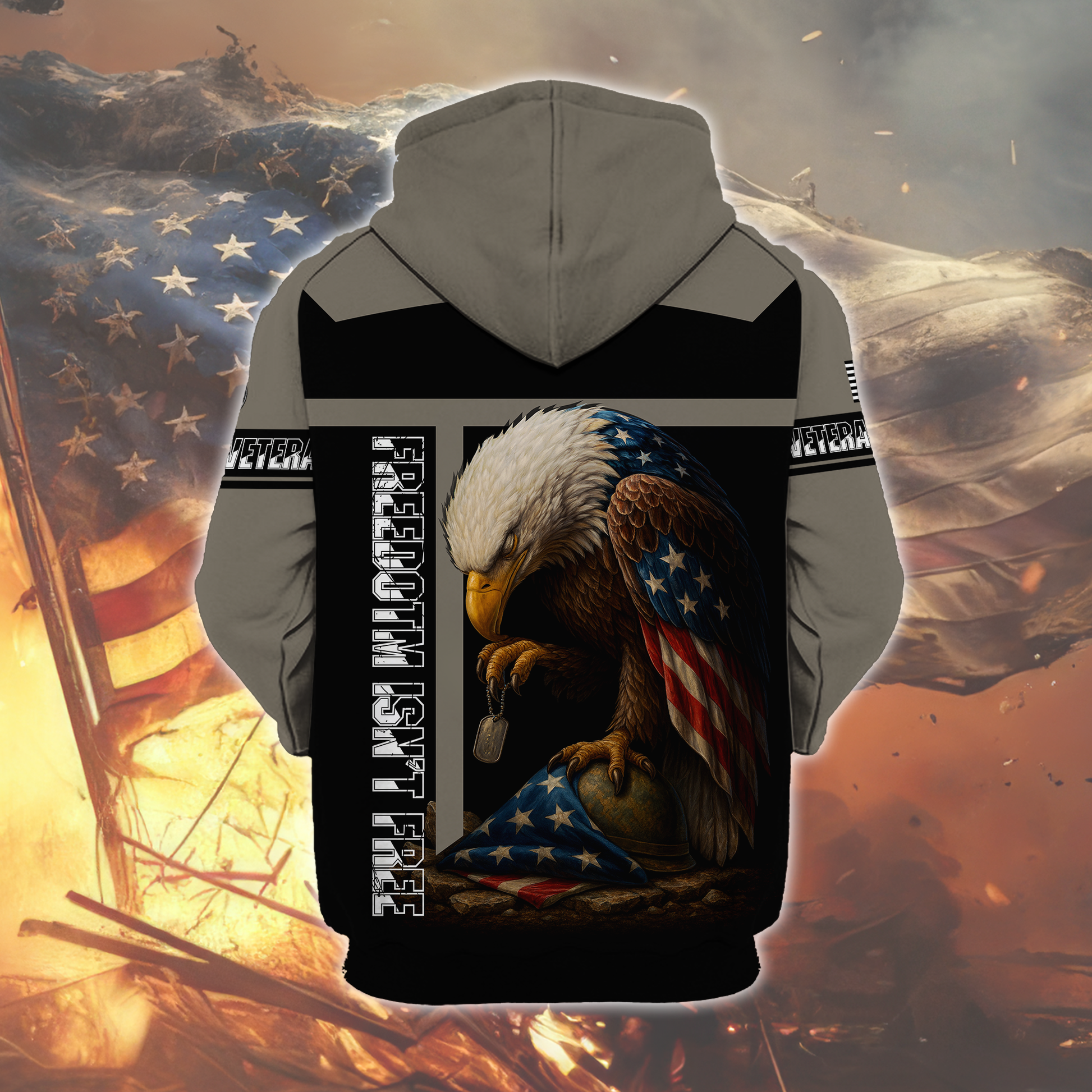 U.S. Veteran Eagle Zip Hoodie | Patriotic Gift