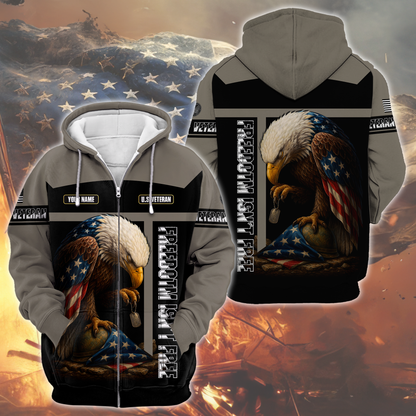 U.S. Veteran Eagle Zip Hoodie | Patriotic Gift
