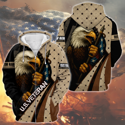 U.S. Veteran Eagle Zip Hoodie | Patriotic Gift