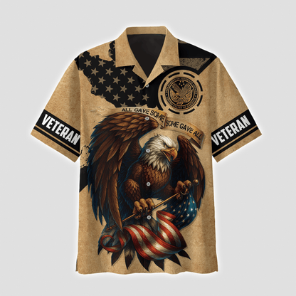 U.S. Veteran Eagle Hoodie – All Gave Some Some Gave All, Patriotic American Flag Zip Up