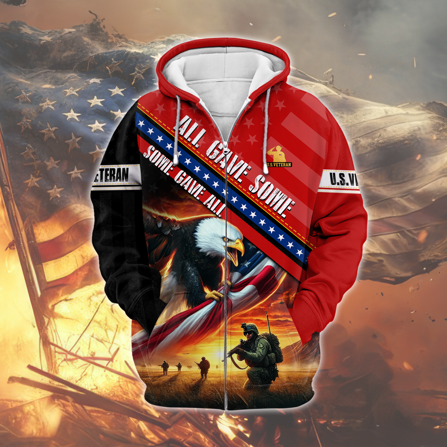 U.S. Veteran Eagle Hoodie | Patriotic Gift