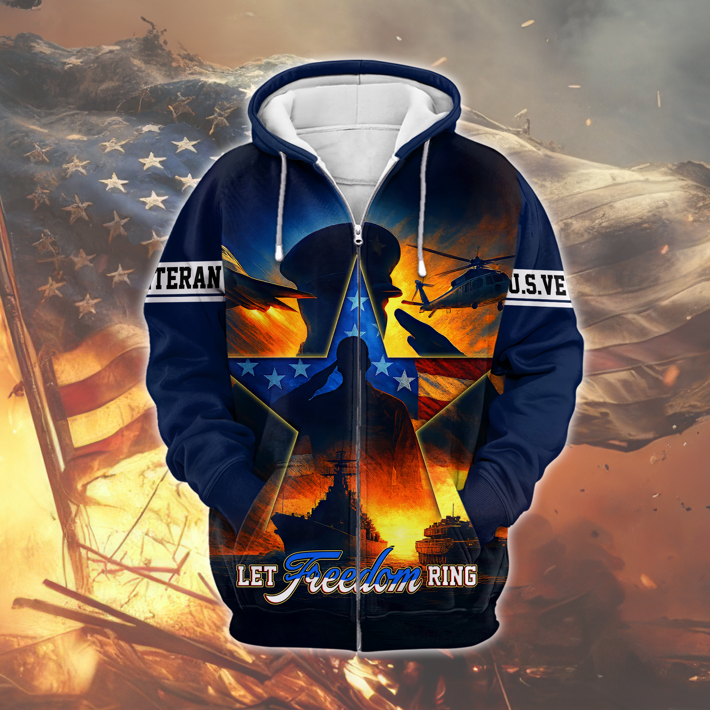 U.S. Veteran Zip Hoodie | Patriotic Gift