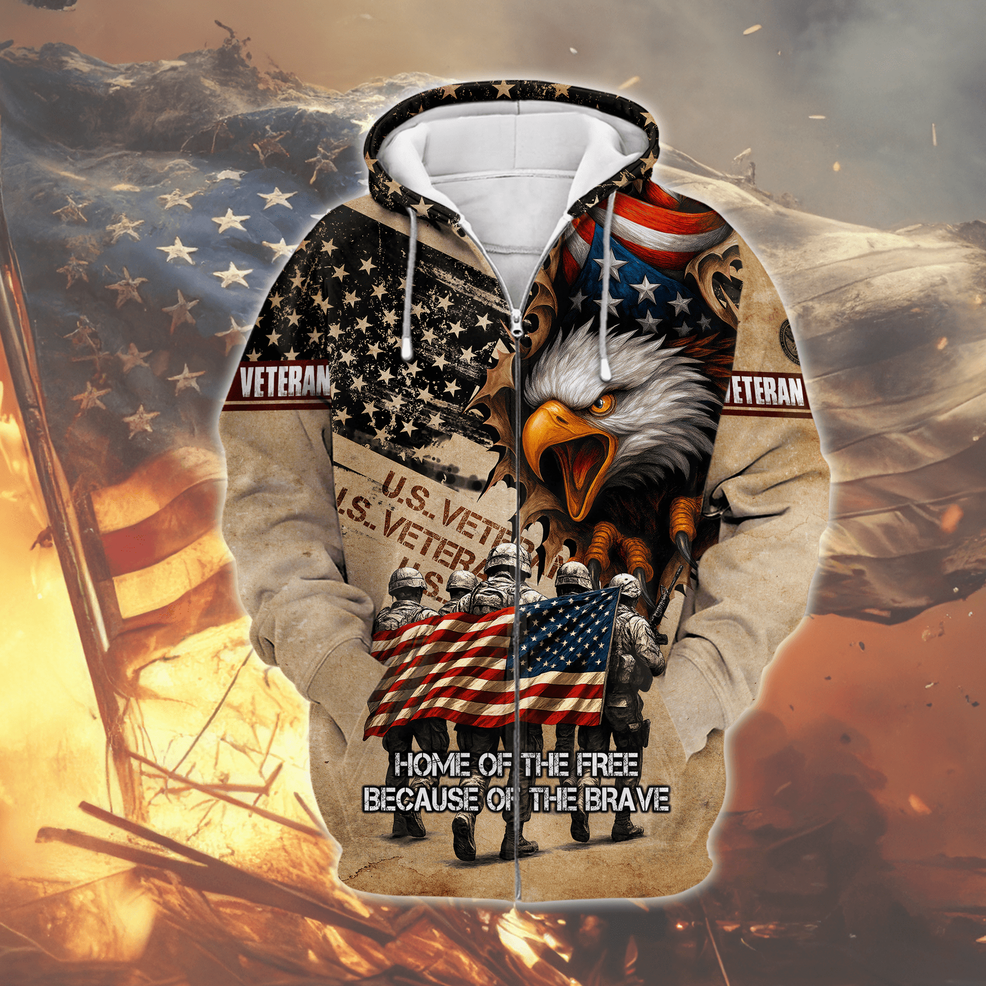 U.S. Coast Guard Eagle Zip Hoodie | Patriotic Gift