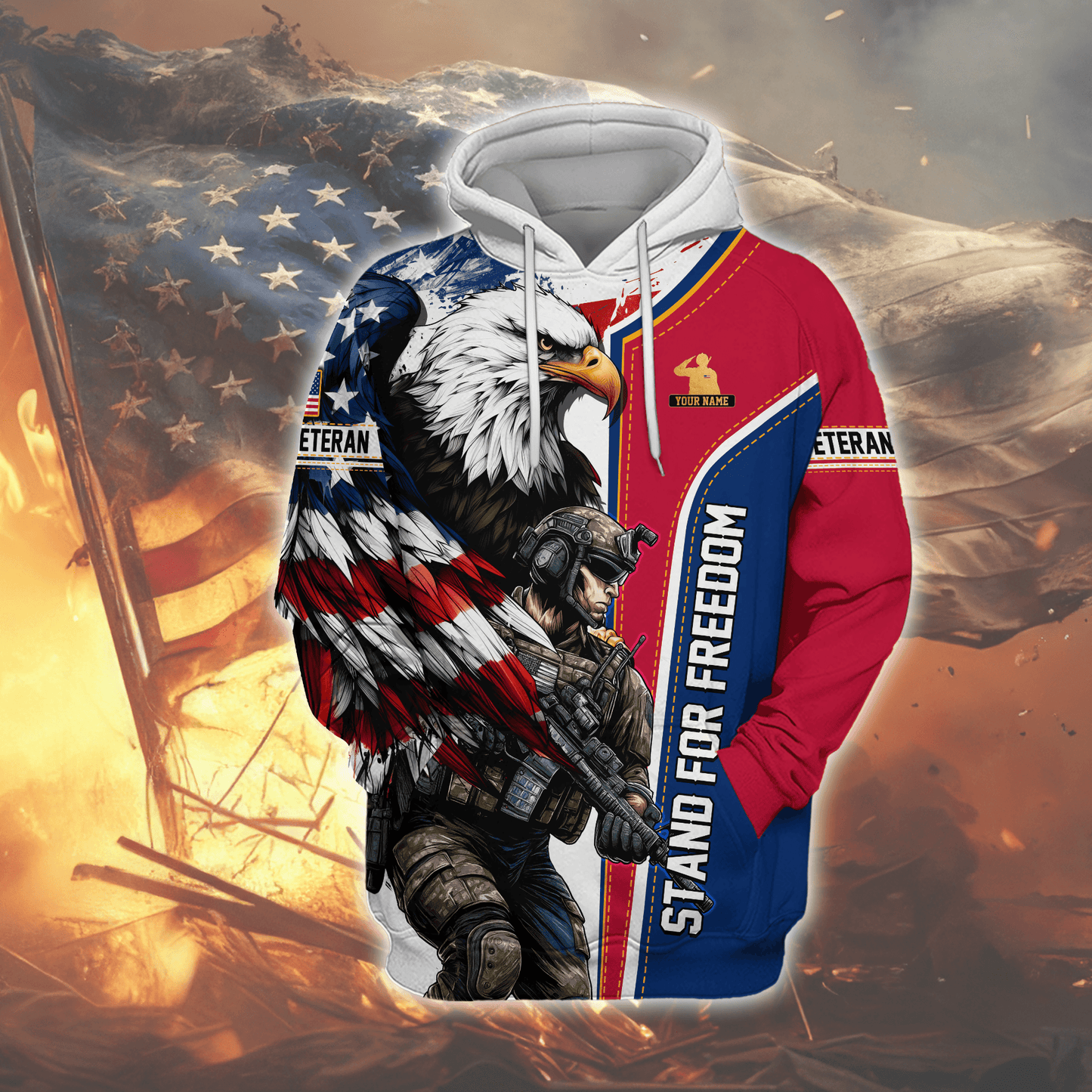 U.S. Coast Guard American Flag Hoodie | Patriotic Gift
