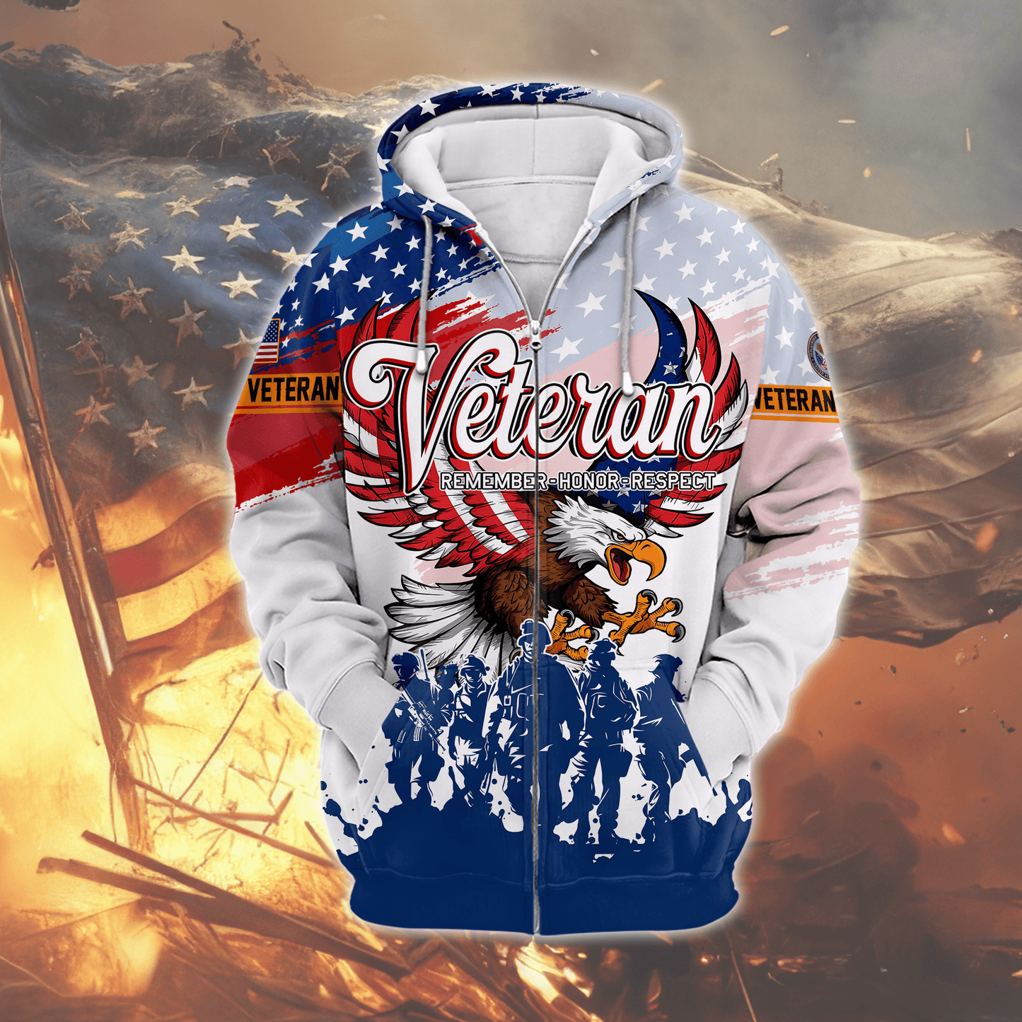 U.S. Coast Guard Eagle Hoodie VET31106 | Patriotic Gift