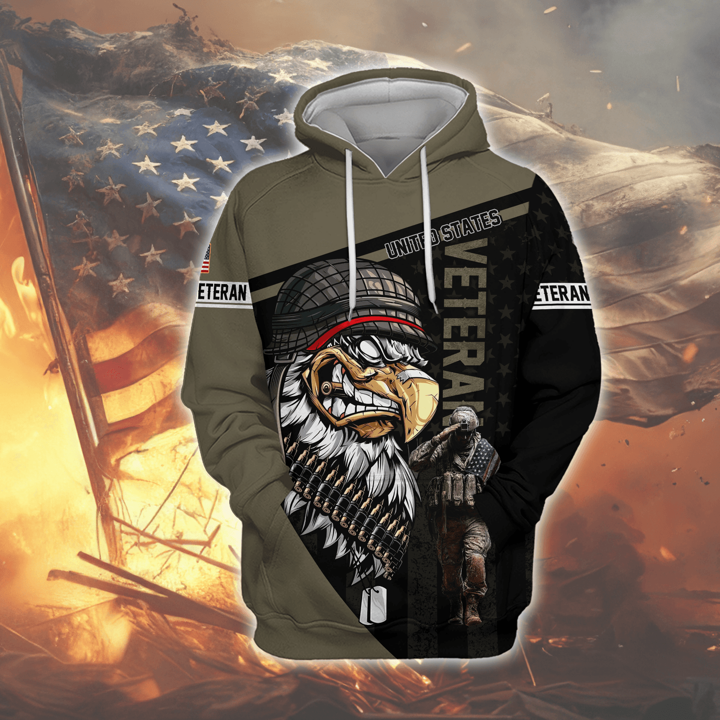 U.S. Coast Guard Eagle Hoodie VET31104 | Patriotic Gift