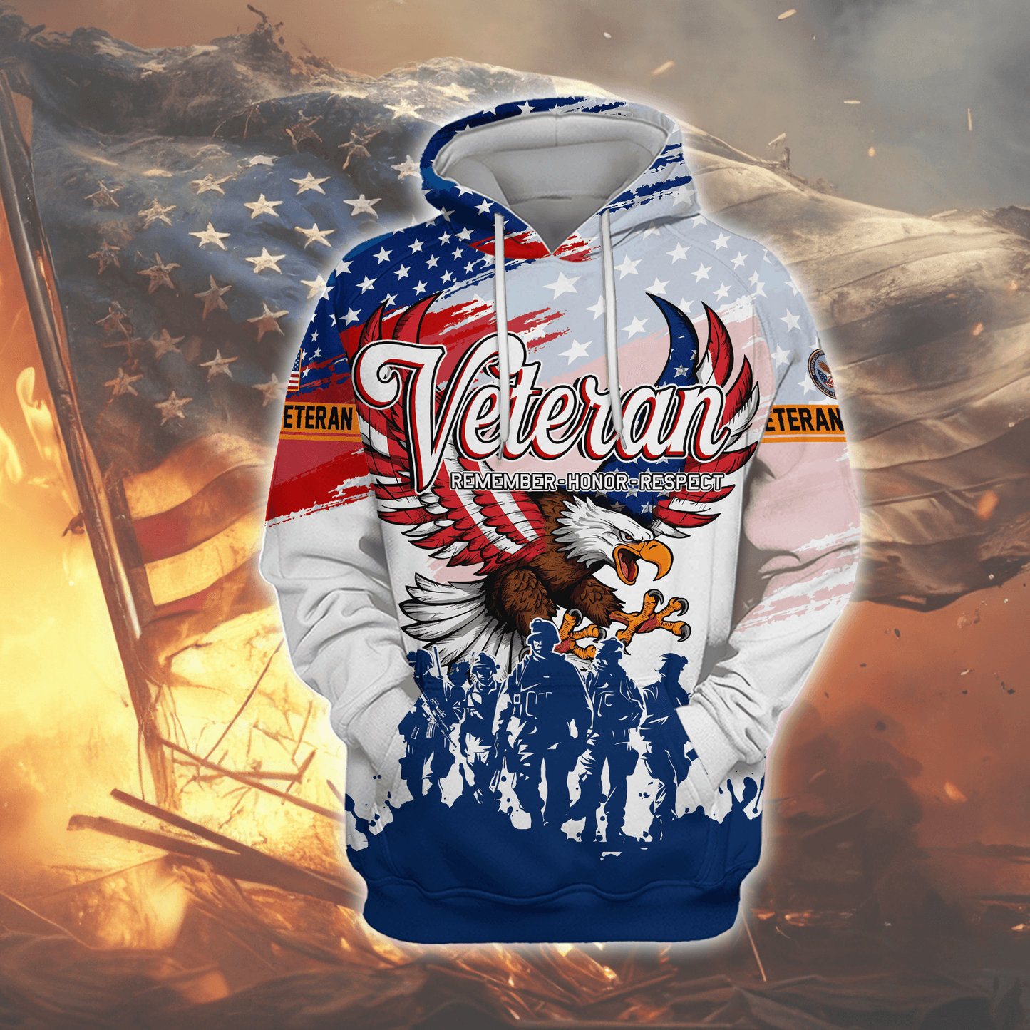 U.S. Coast Guard Eagle Hoodie VET31106 | Patriotic Gift