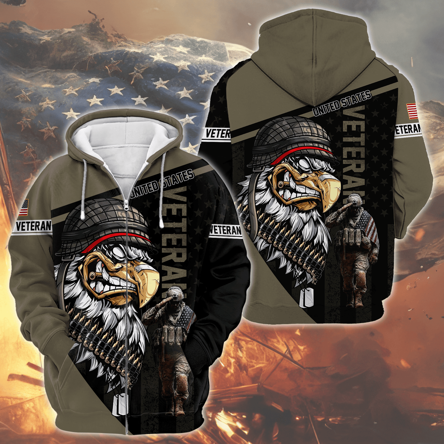 U.S. Coast Guard Eagle Hoodie VET31104 | Patriotic Gift