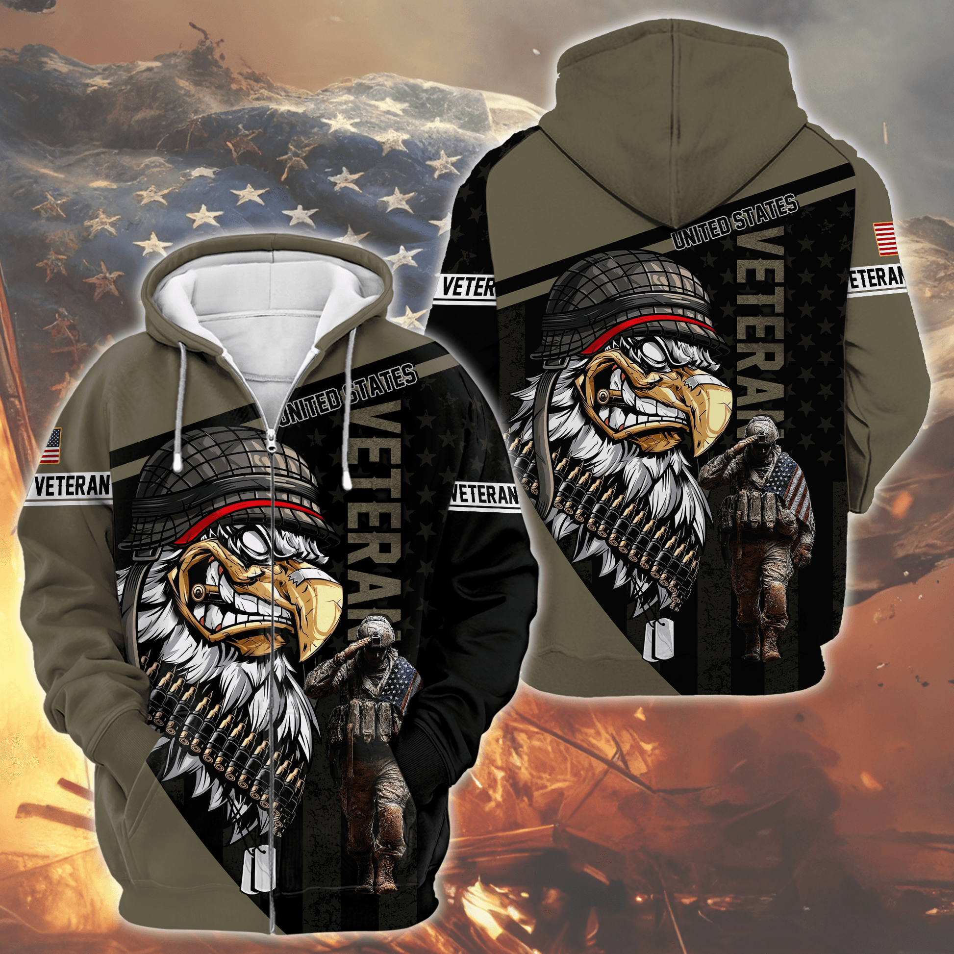 U.S. Coast Guard Eagle Hoodie VET31104 | Patriotic Gift