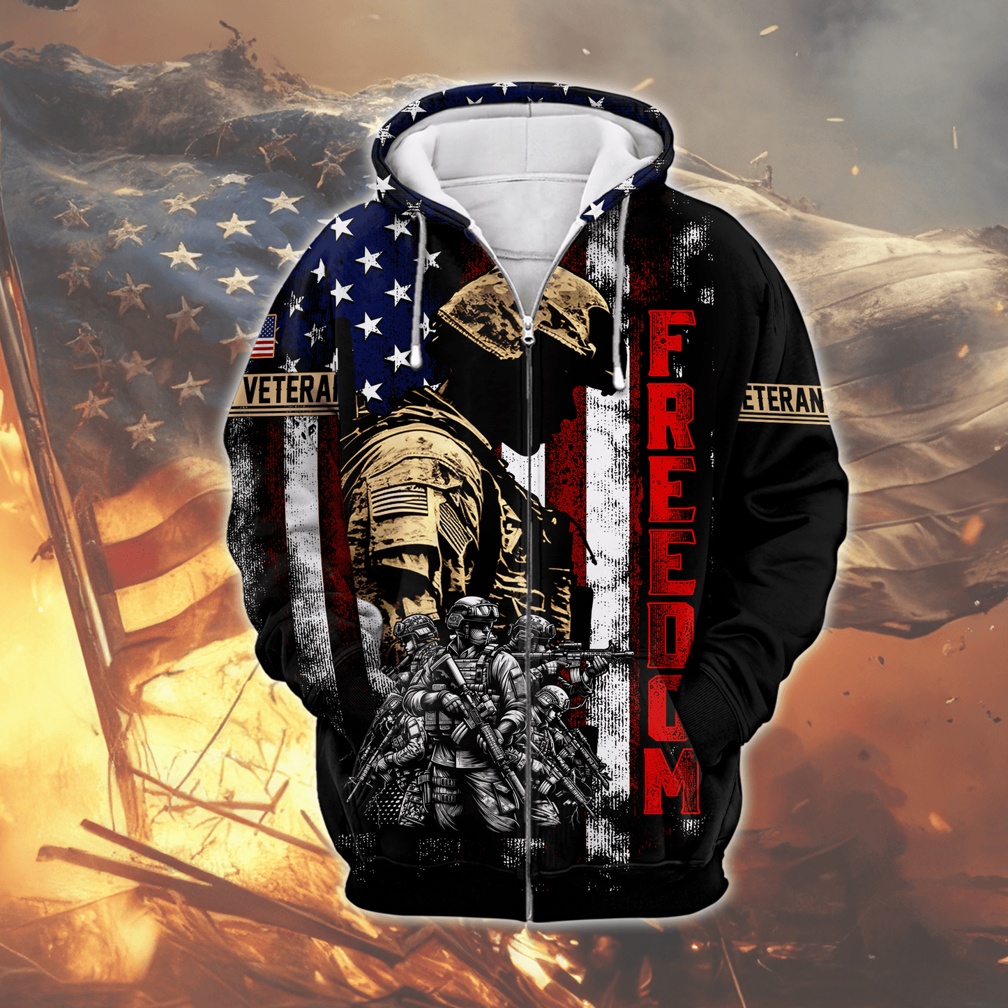 U.S. Coast Guard American Flag Hoodie | Patriotic Gift