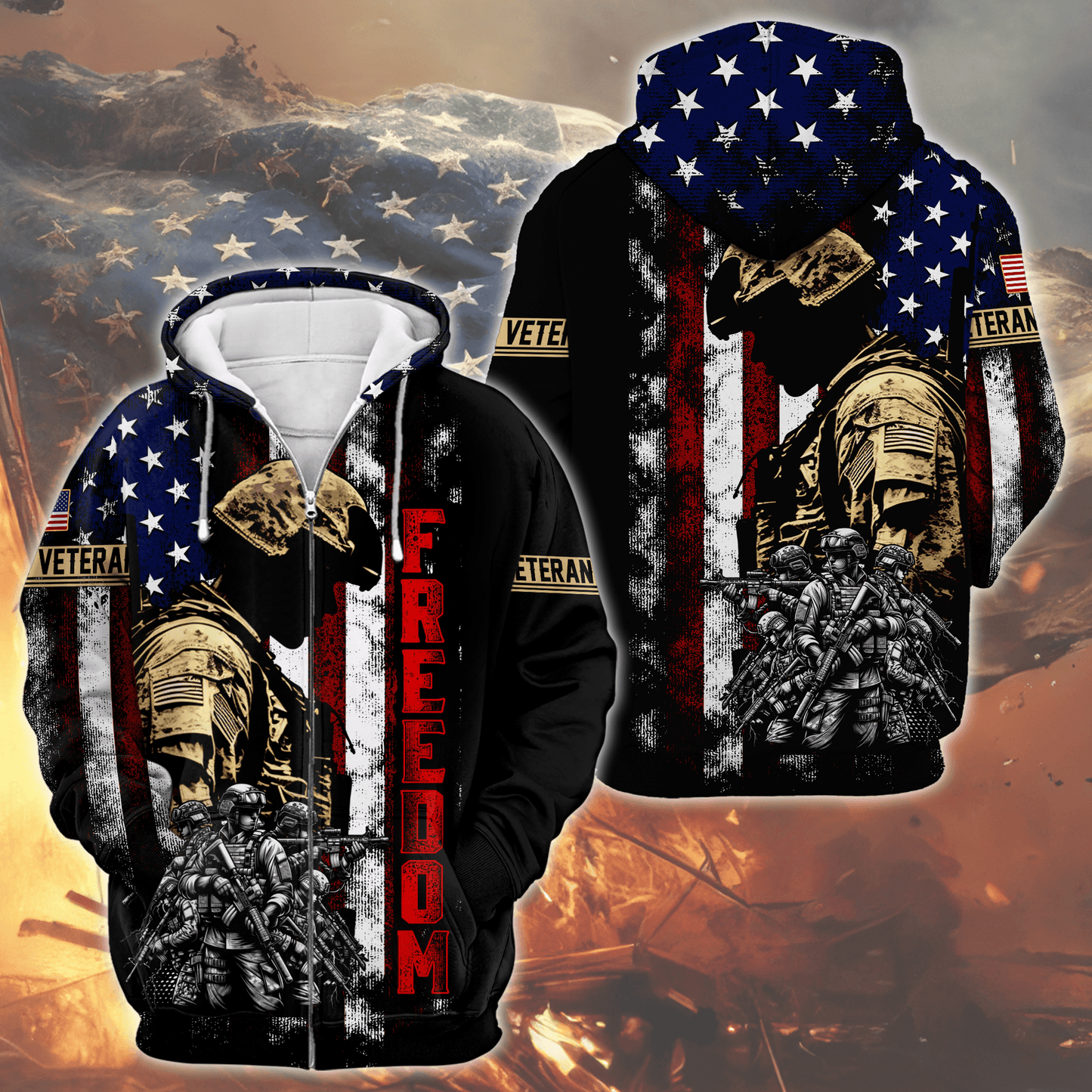 U.S. Coast Guard American Flag Hoodie | Patriotic Gift