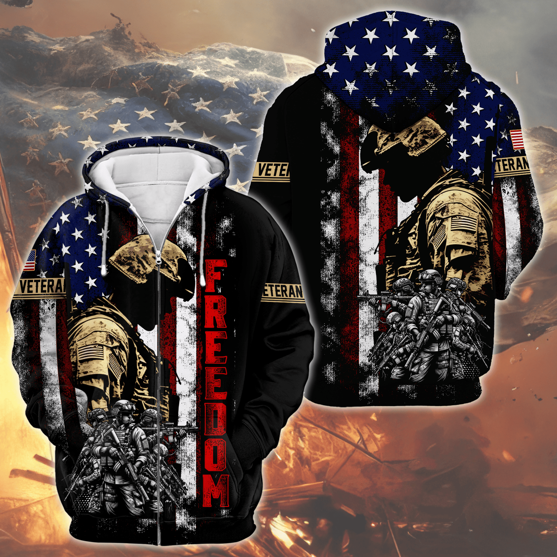 U.S. Coast Guard American Flag Hoodie | Patriotic Gift