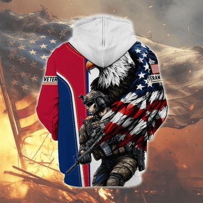 U.S. Coast Guard American Flag Hoodie | Patriotic Gift
