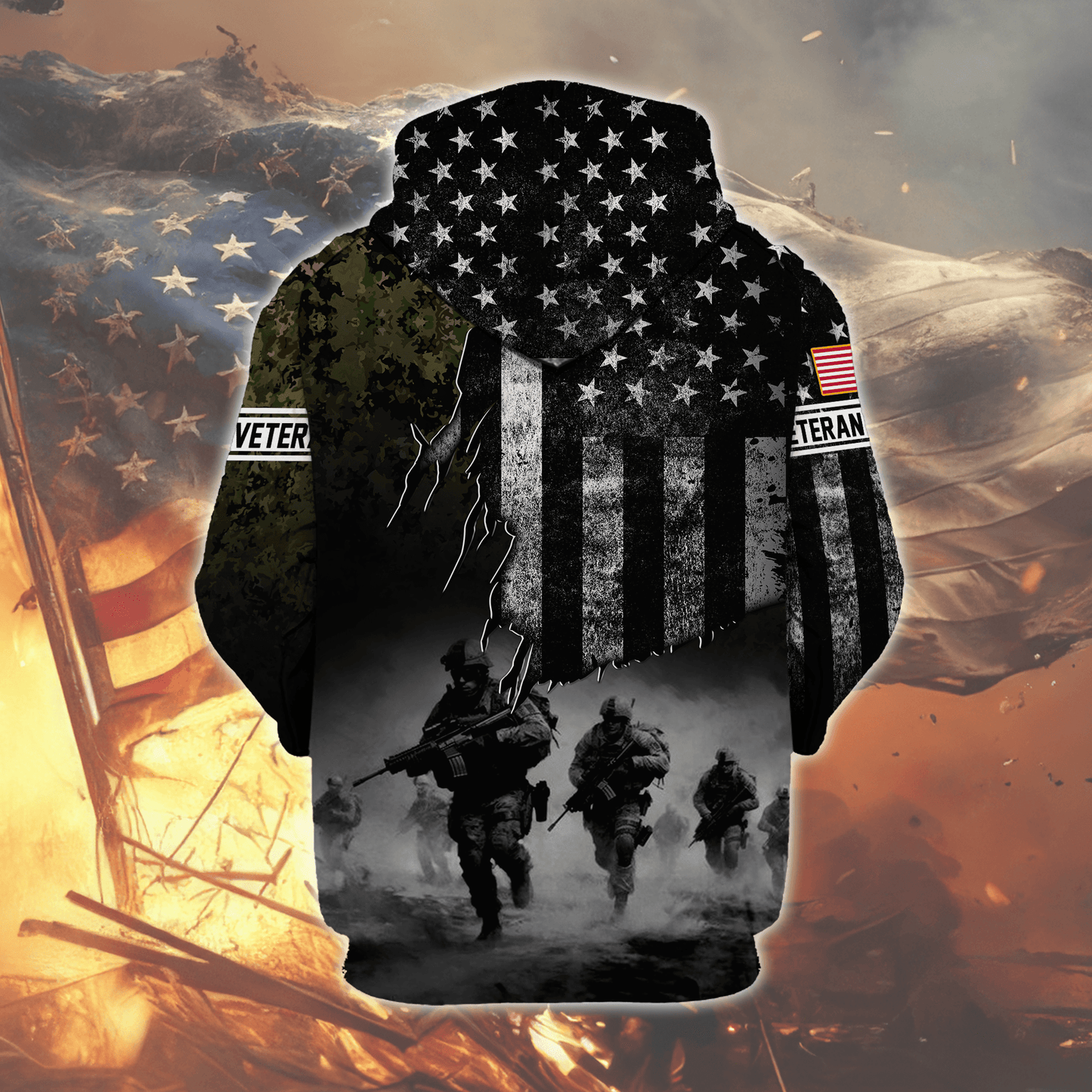U.S. Coast Guard American Flag Hoodie | Patriotic Gift