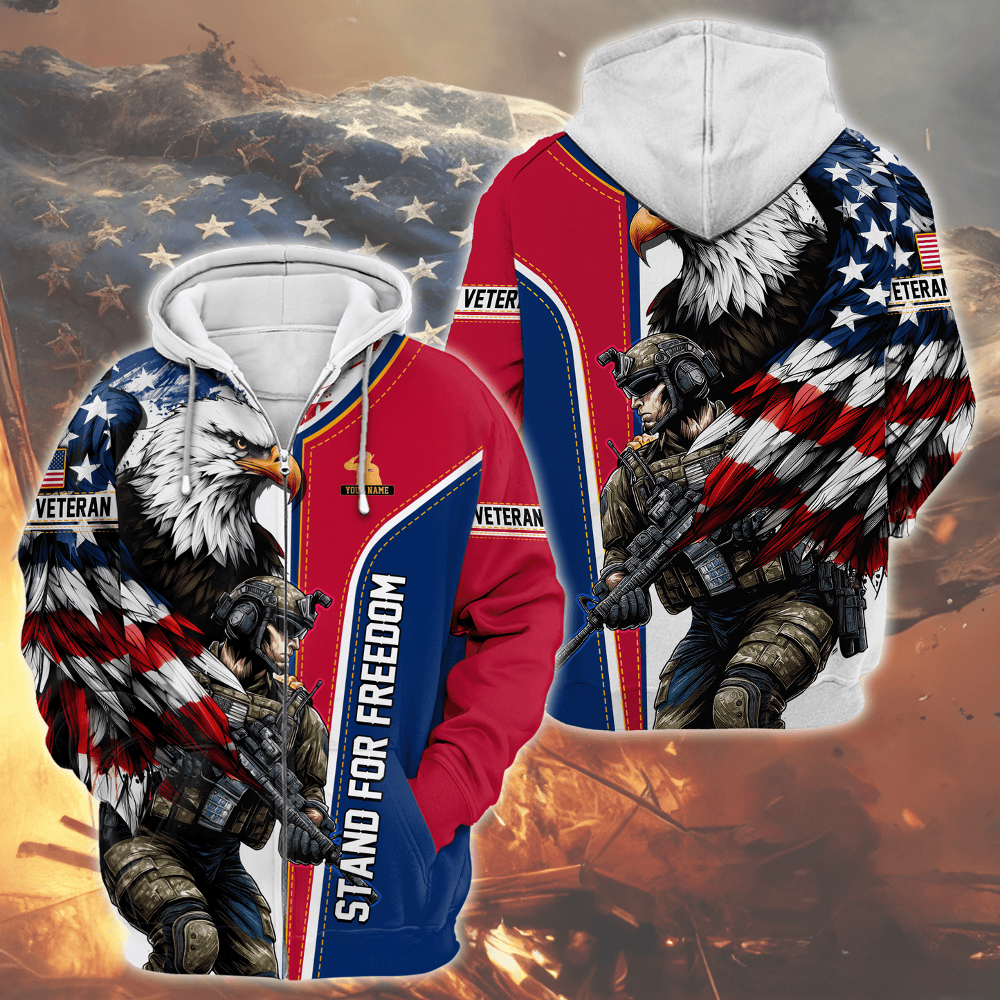 U.S. Coast Guard American Flag Hoodie | Patriotic Gift