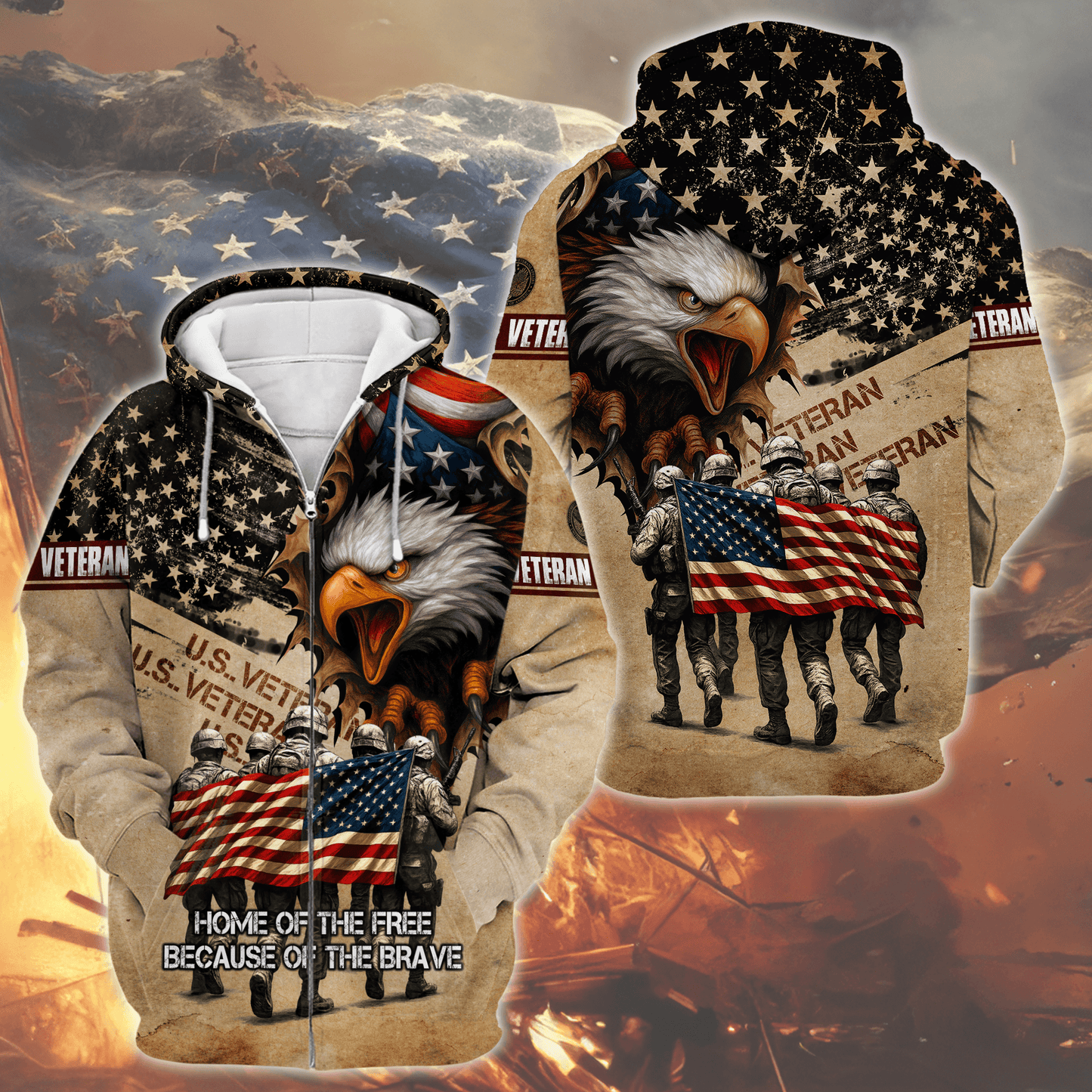 U.S. Coast Guard Eagle Zip Hoodie | Patriotic Gift