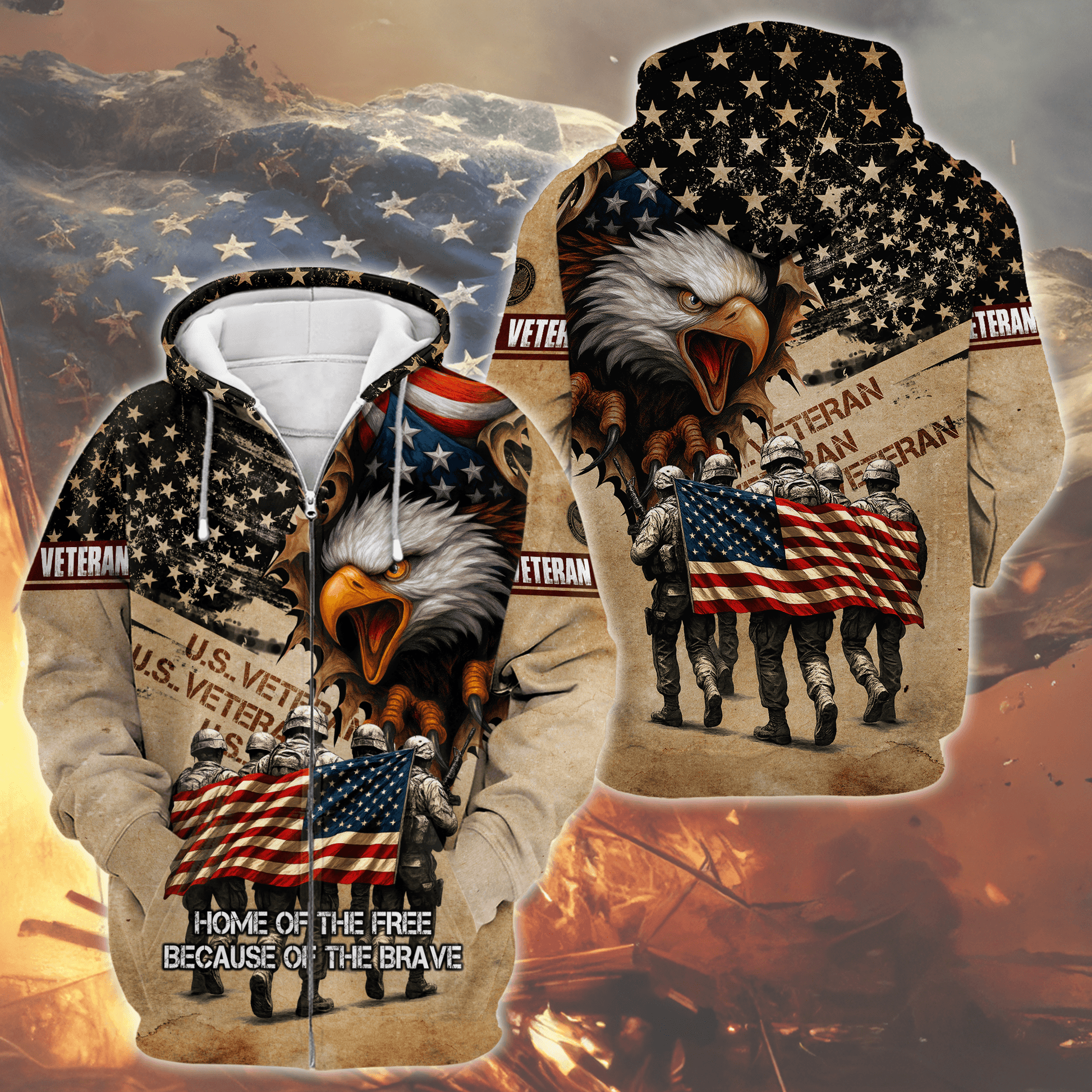 U.S. Coast Guard Eagle Zip Hoodie | Patriotic Gift