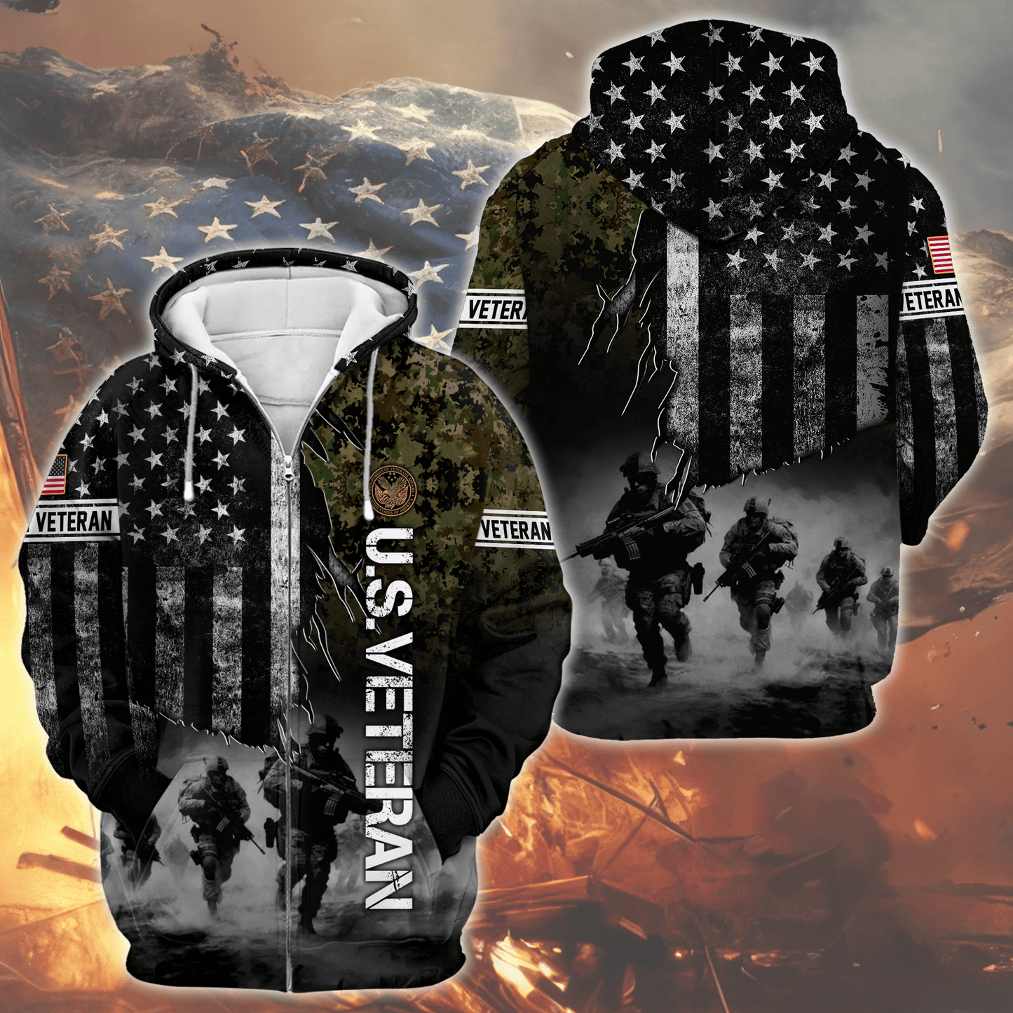 U.S. Coast Guard American Flag Hoodie | Patriotic Gift