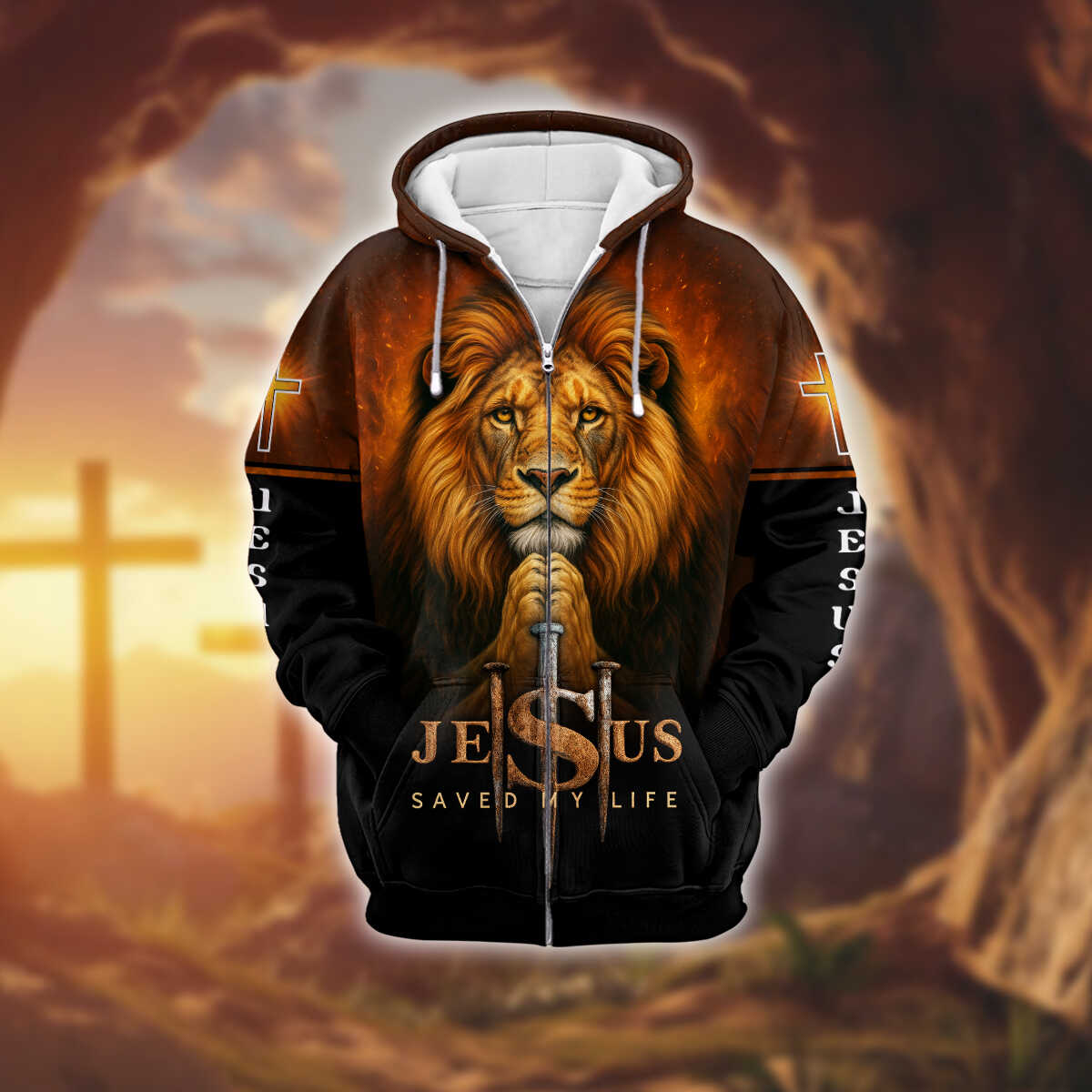 Lion of Judah Zip Hoodie | Christian Gift