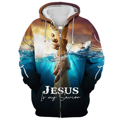 Jesus Is My Savior Zip Hoodie | Christian Gift