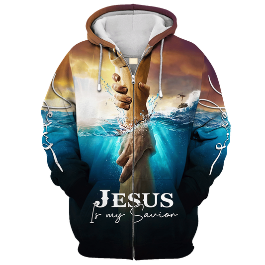 Jesus Is My Savior Zip Hoodie | Christian Gift