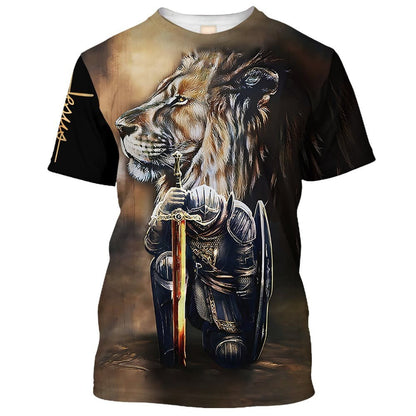 Armor of God Lion & Knight Zip Hoodie | Christian Gift