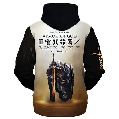 Armor of God Lion & Knight Zip Hoodie | Christian Gift