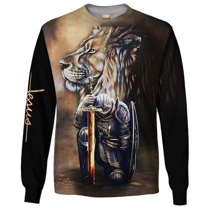 Armor of God Lion & Knight Zip Hoodie | Christian Gift