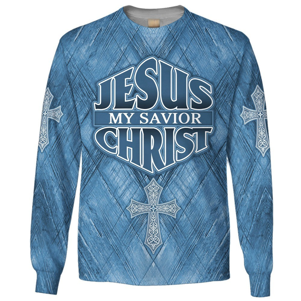 Jesus My Savior Christ Cross Zip Hoodie | Christian Gift