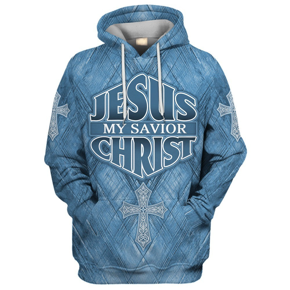 Jesus My Savior Christ Cross Zip Hoodie | Christian Gift