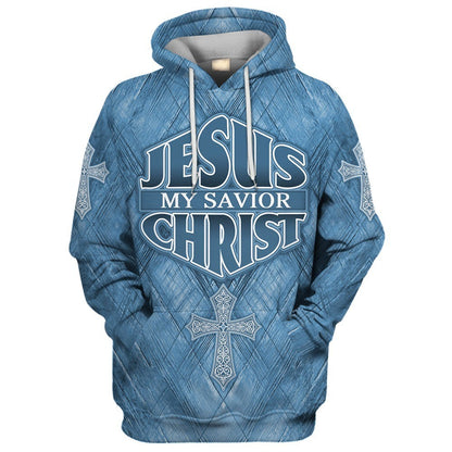 Jesus My Savior Christ Cross Zip Hoodie | Christian Gift