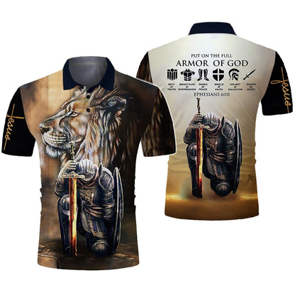 Armor of God Lion & Knight Zip Hoodie | Christian Gift