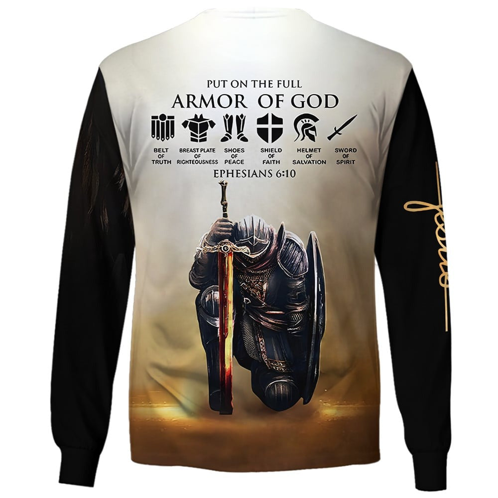 Armor of God Lion & Knight Zip Hoodie | Christian Gift