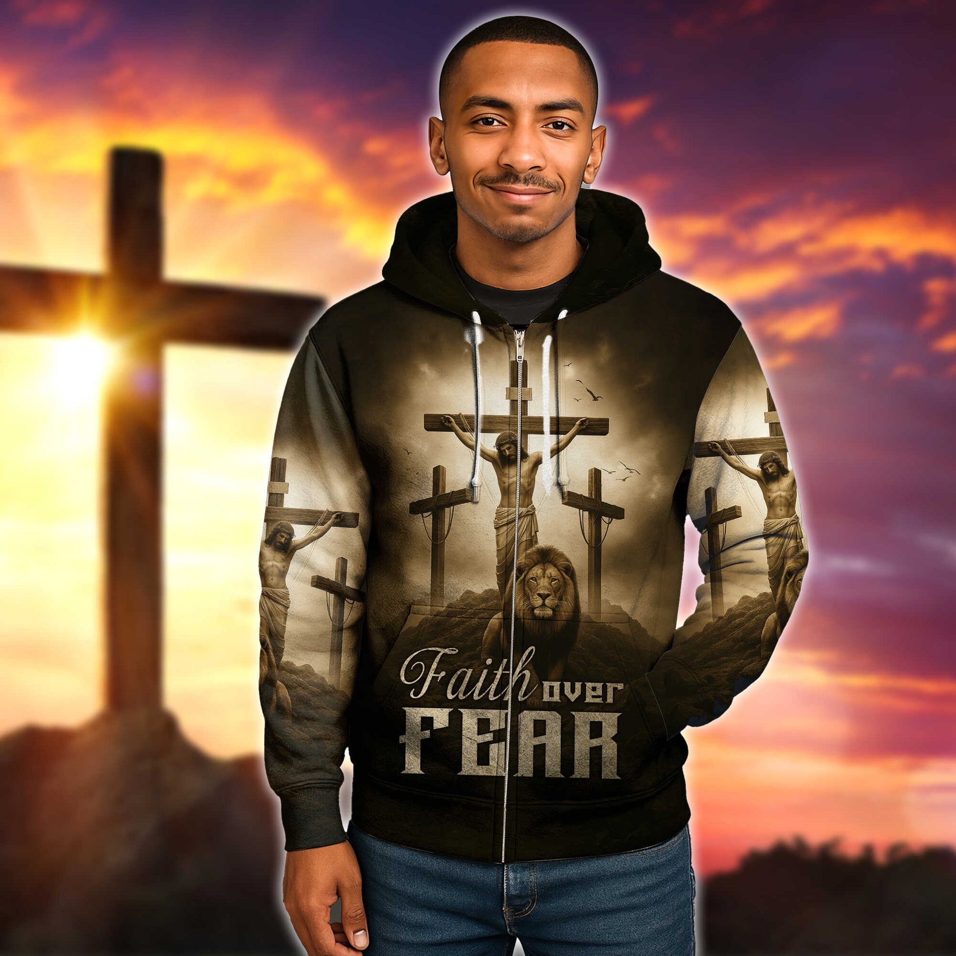 Lion of Judah Zip Hoodie | Christian Gift