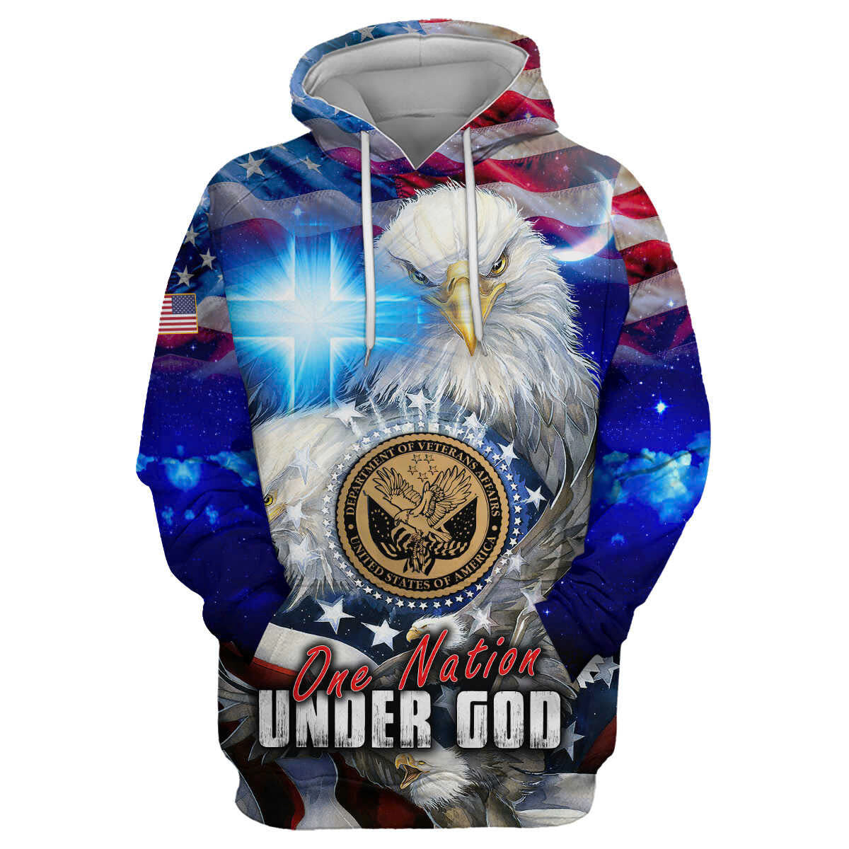 One nation under God- All Over Prints Hoodie Shirt | Christian Gift