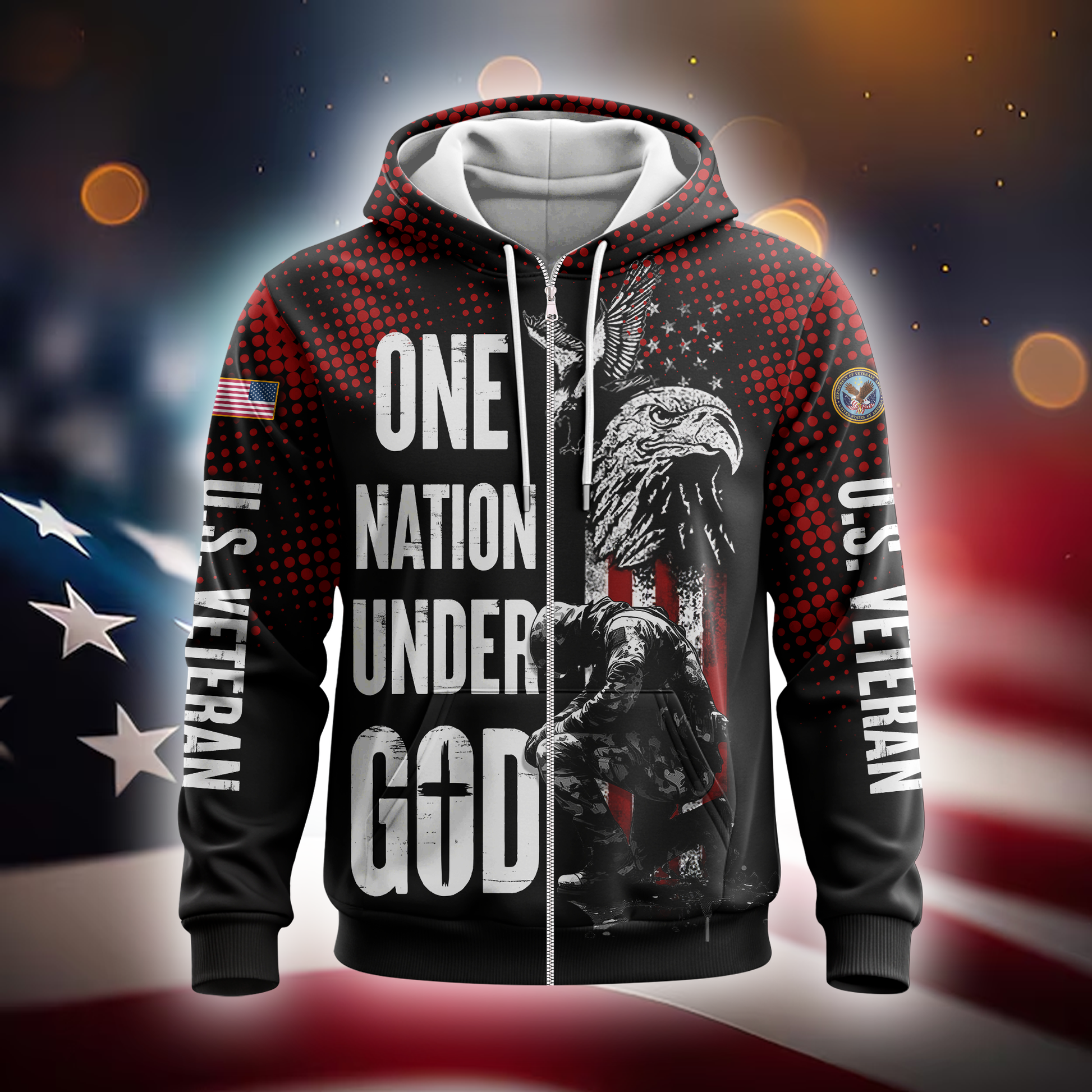 U.S. Coast Guard American Flag Hoodie | Patriotic Gift