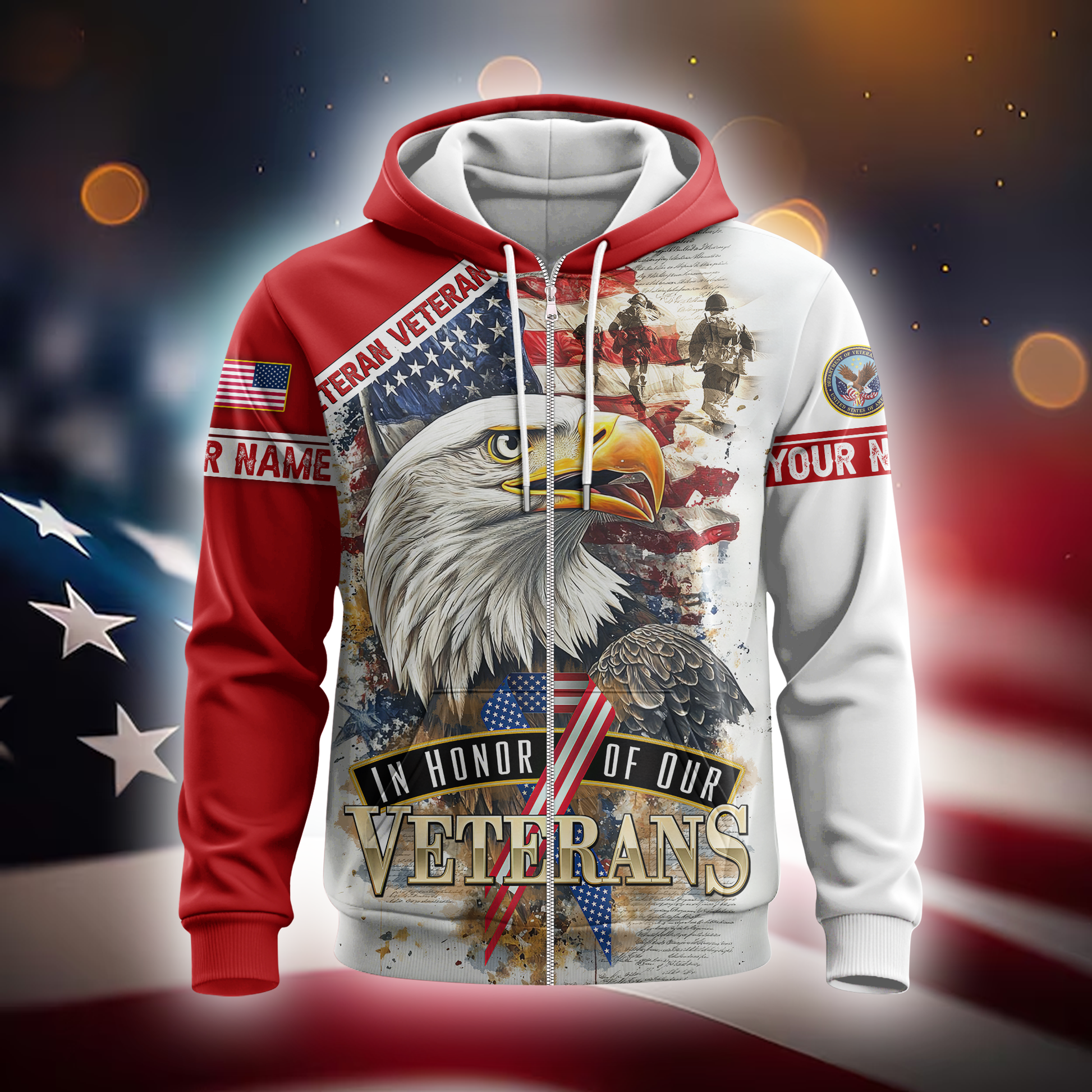 U.S. Coast Guard American Flag Hoodie | Patriotic Gift